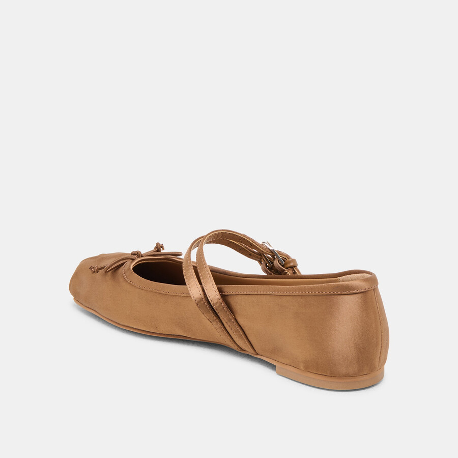 gibsen ballerinas mittelbraun satin