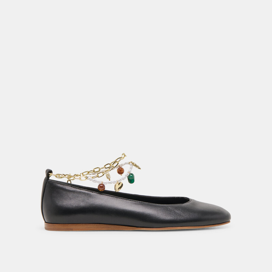 baiden ballerinas aus schwarzem leder