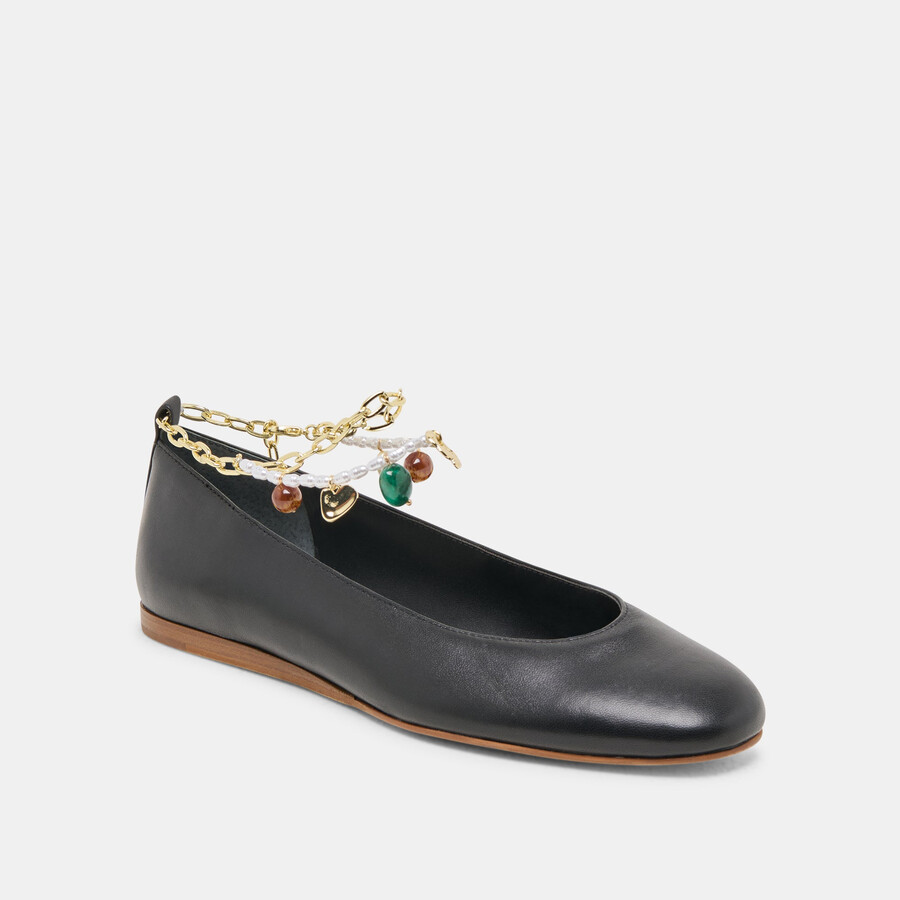 baiden ballerinas aus schwarzem leder