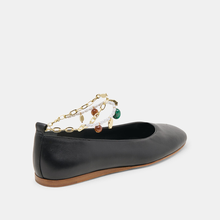 baiden ballerinas aus schwarzem leder