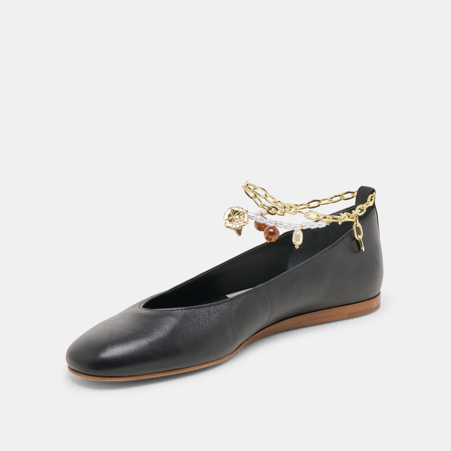 baiden ballerinas aus schwarzem leder