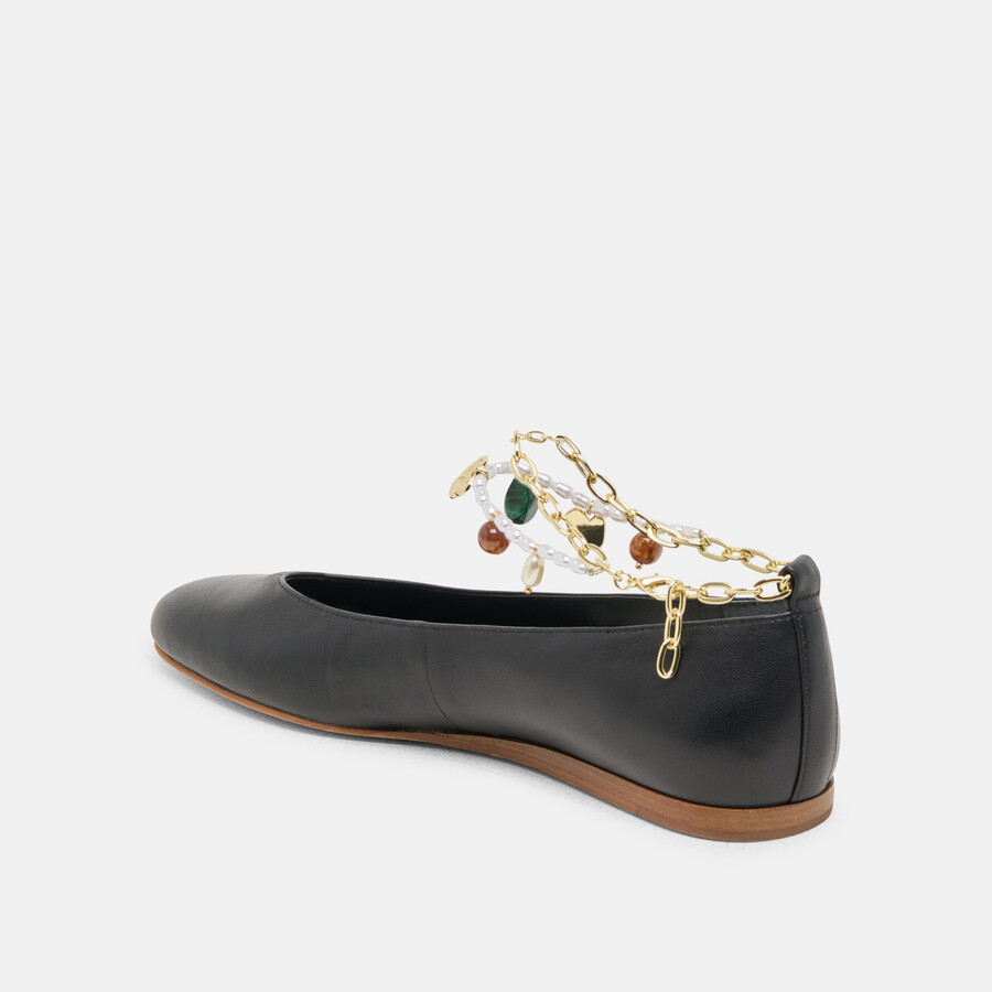baiden ballerinas aus schwarzem leder