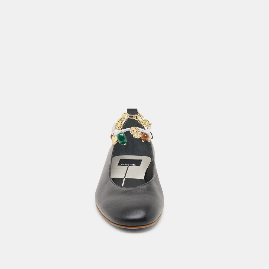 baiden ballerinas aus schwarzem leder