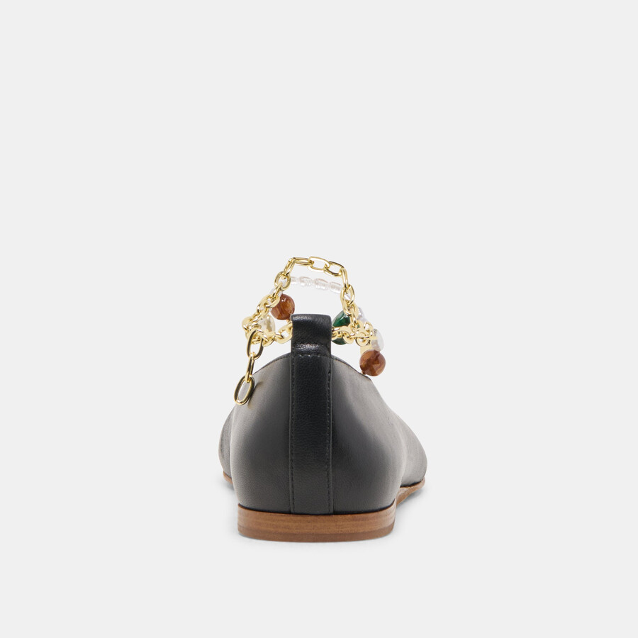 baiden ballerinas aus schwarzem leder