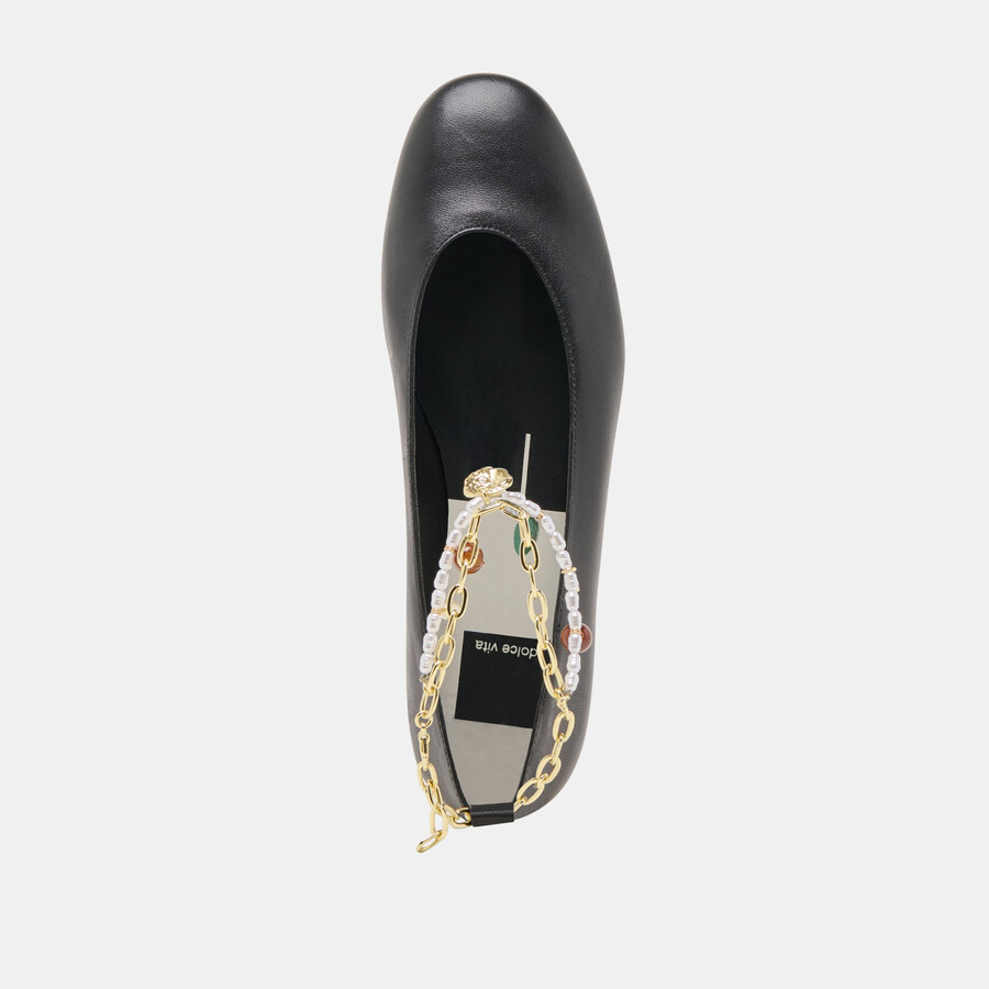 baiden ballerinas aus schwarzem leder