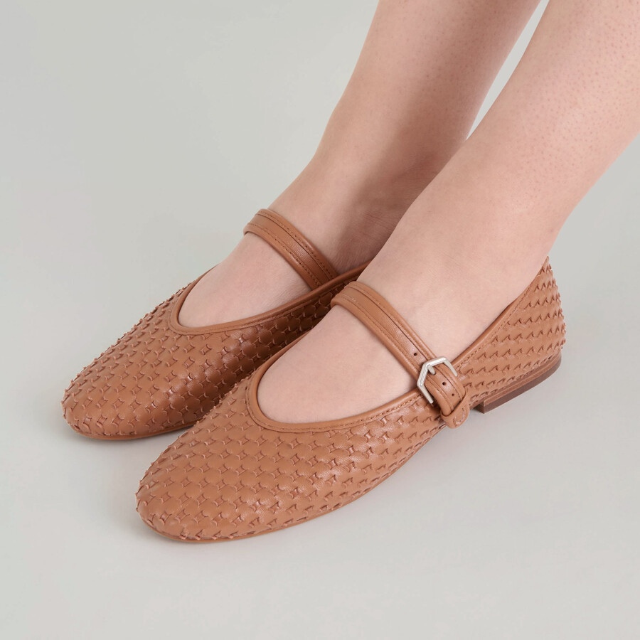roslyn ballerinas aus gewebtem leder sattelleder