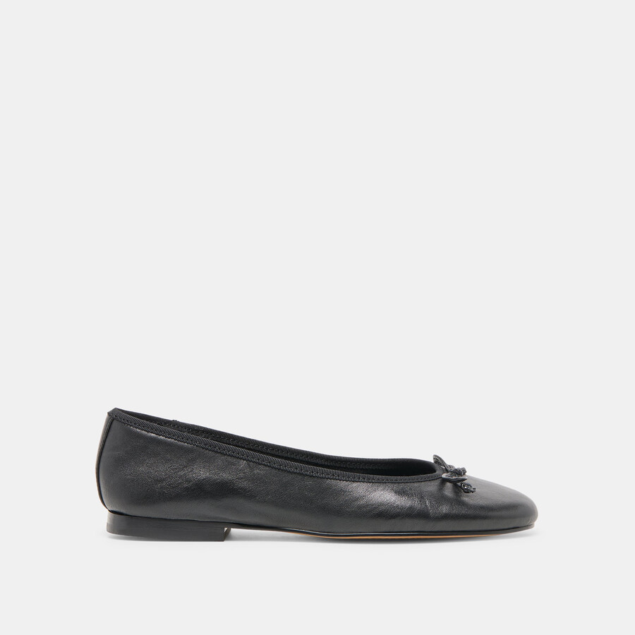 ritla ballerinas aus schwarzem leder