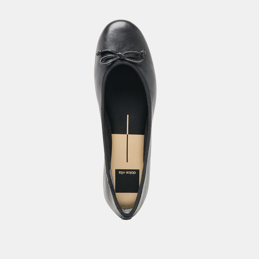 ritla ballerinas aus schwarzem leder