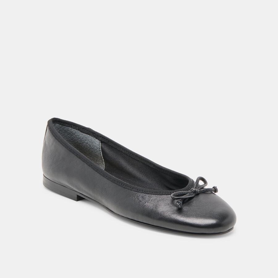 ritla ballerinas aus schwarzem leder