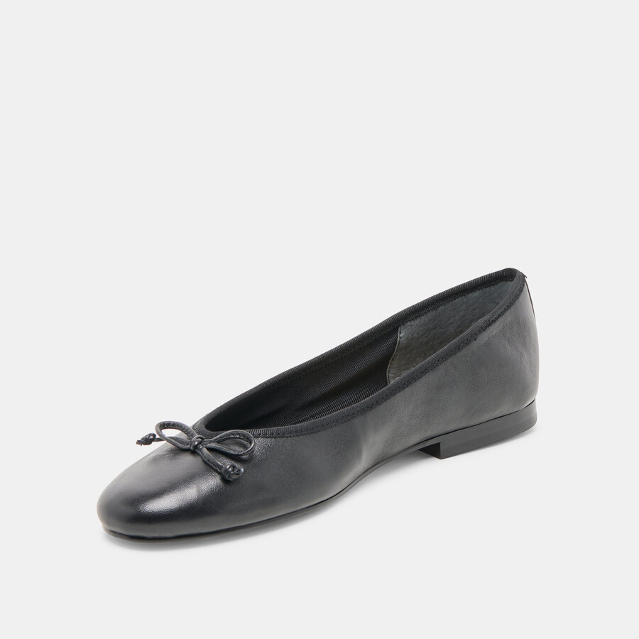 ritla ballerinas aus schwarzem leder