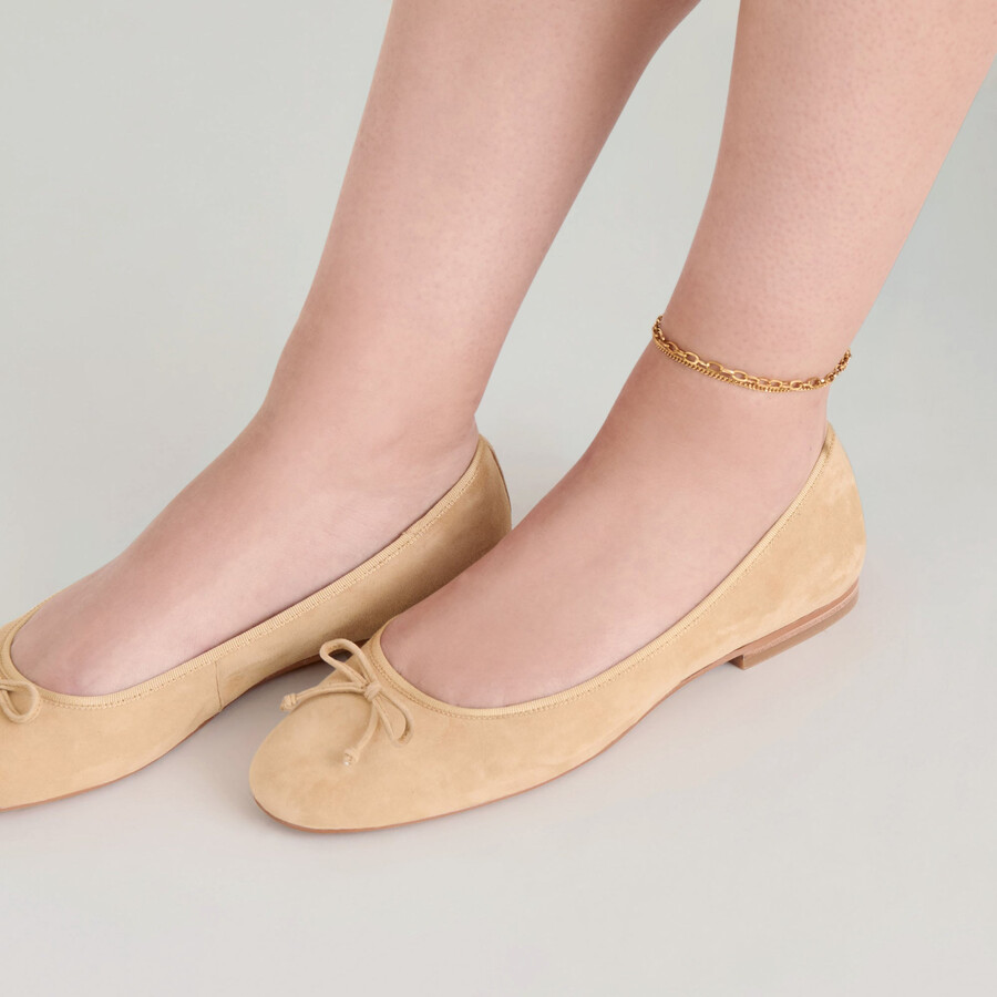 ritla ballerinas aus honigfarbenem wildleder