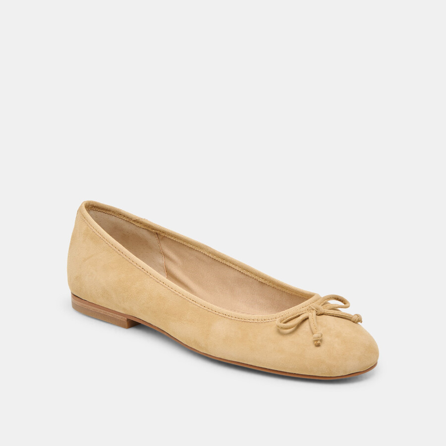 ritla ballerinas aus honigfarbenem wildleder
