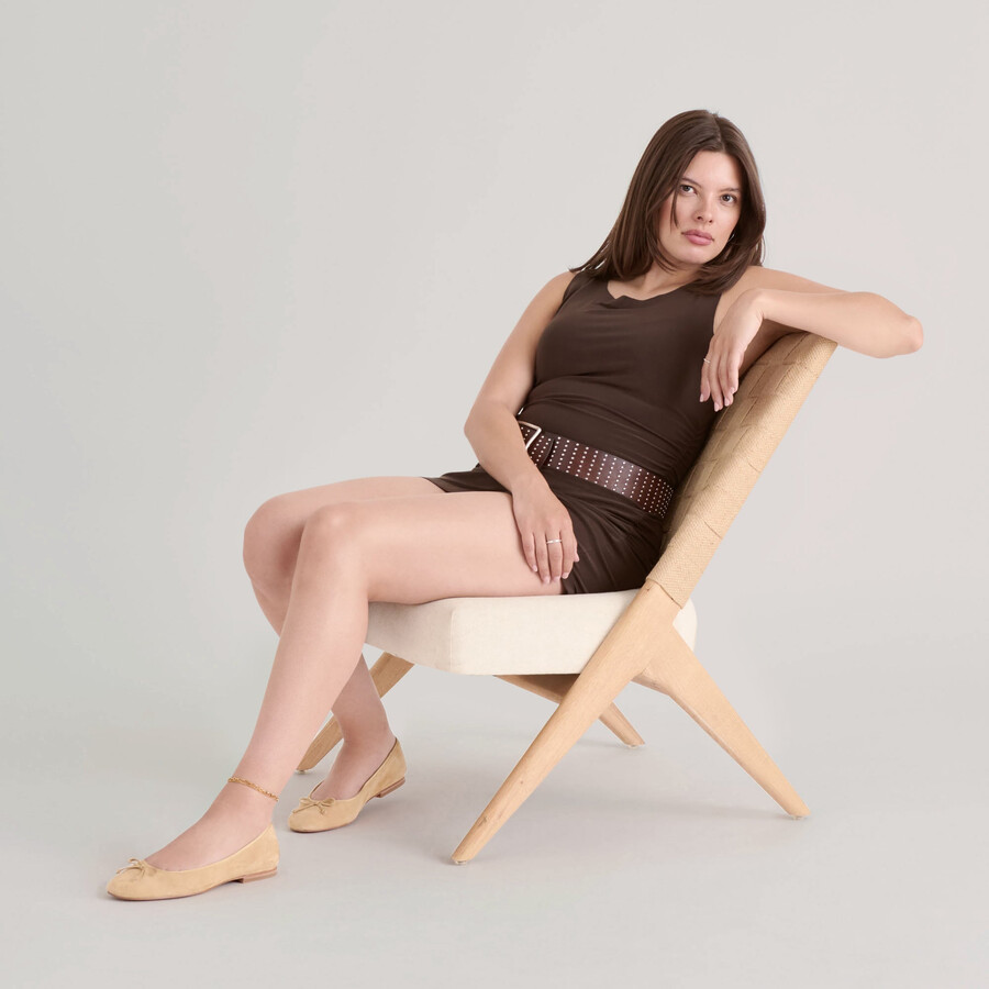 ritla ballerinas aus honigfarbenem wildleder