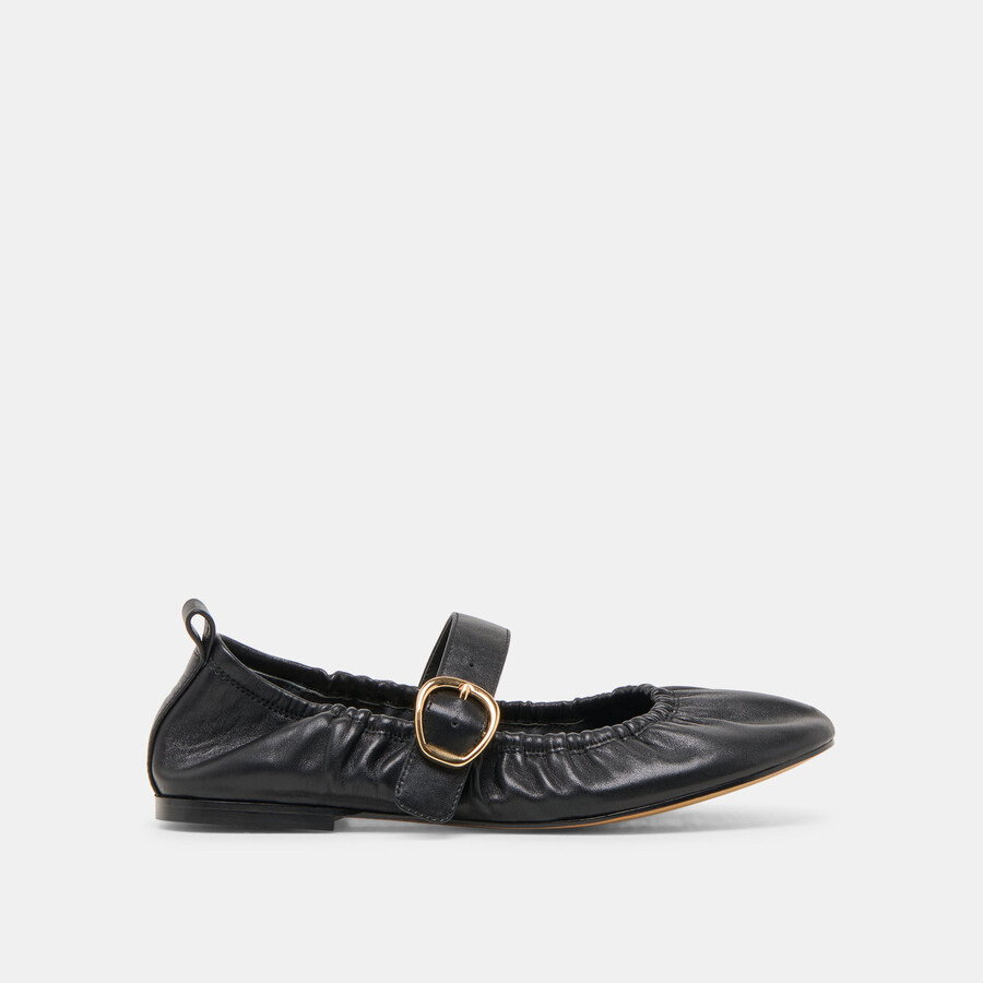 caely ballerinas aus schwarzem leder