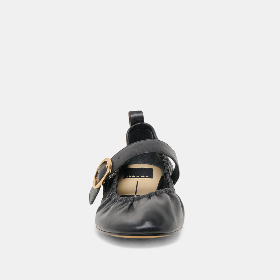 caely ballerinas aus schwarzem leder