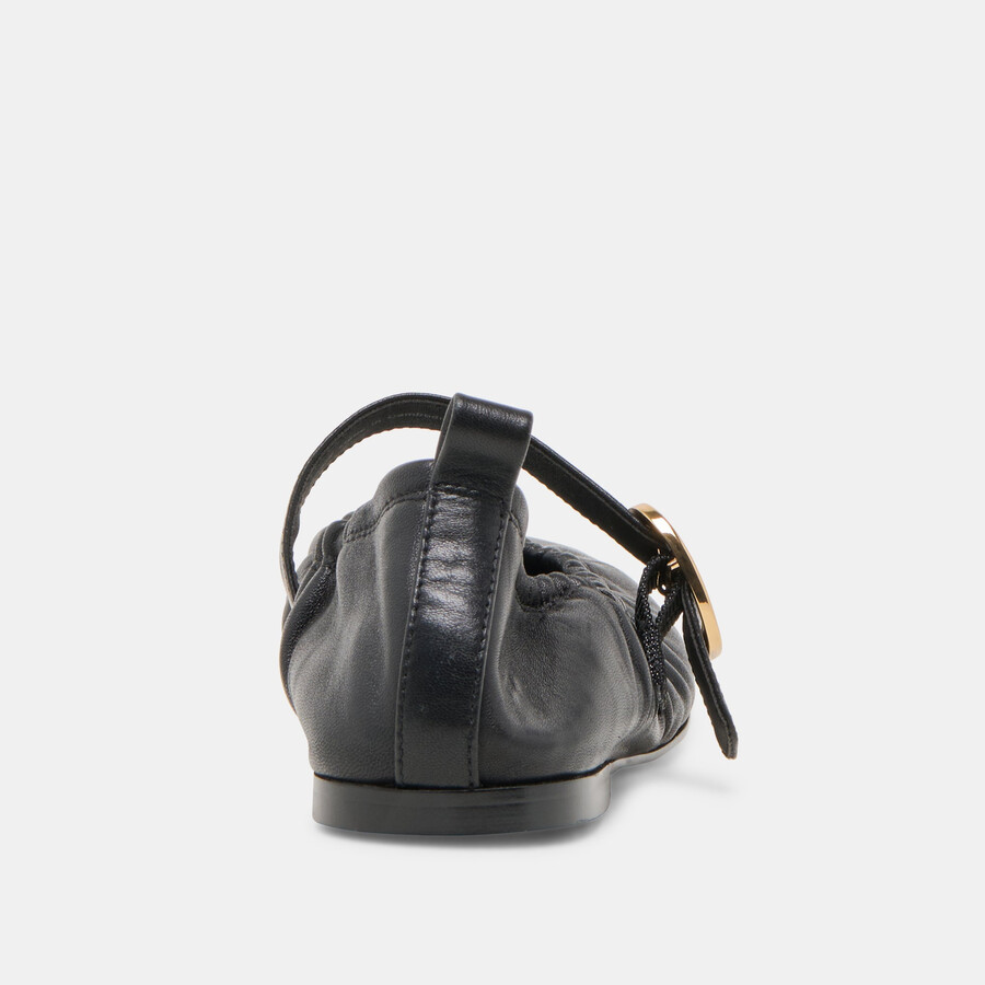 caely ballerinas aus schwarzem leder