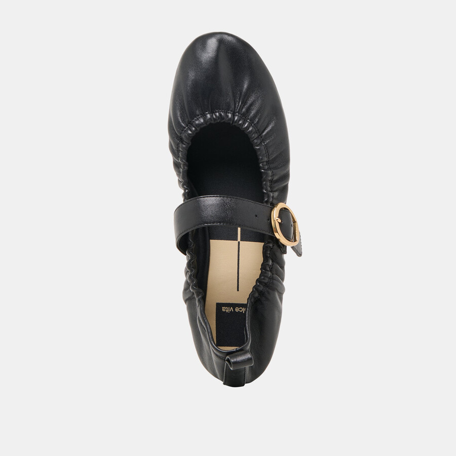 caely ballerinas aus schwarzem leder