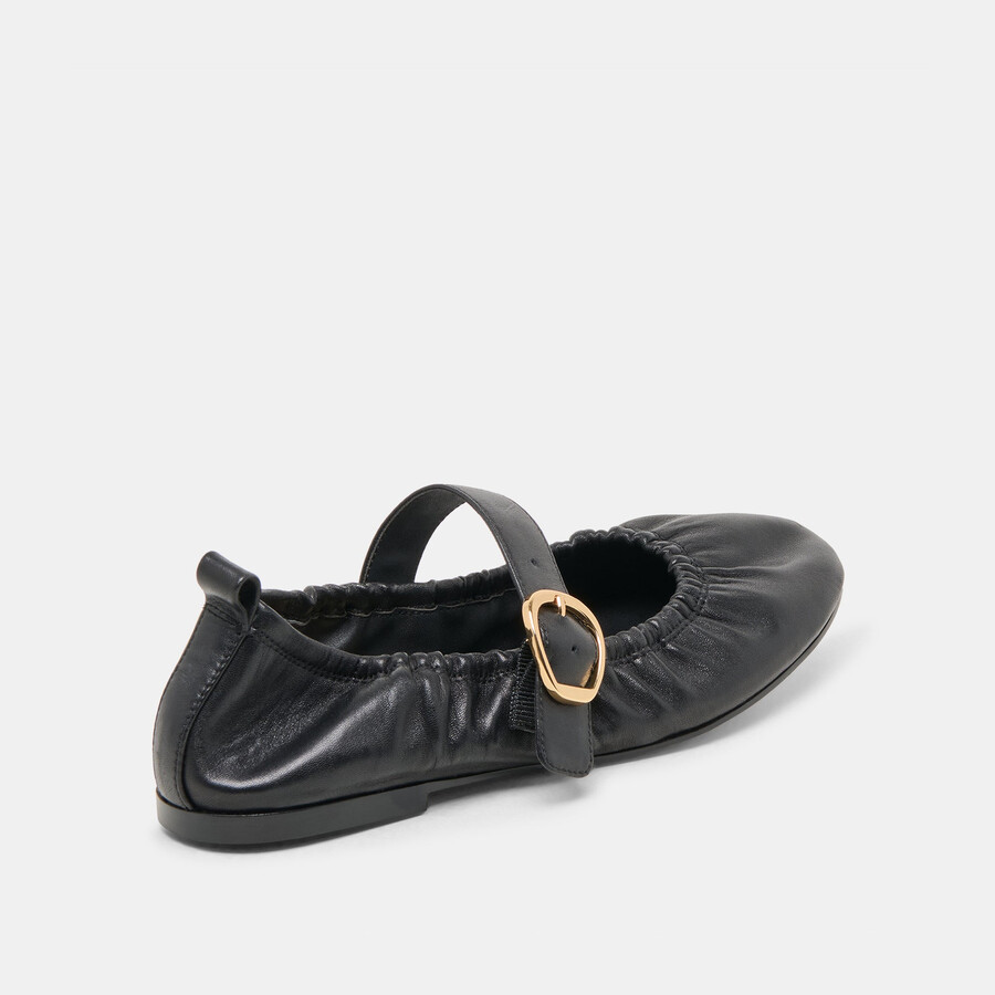 caely ballerinas aus schwarzem leder