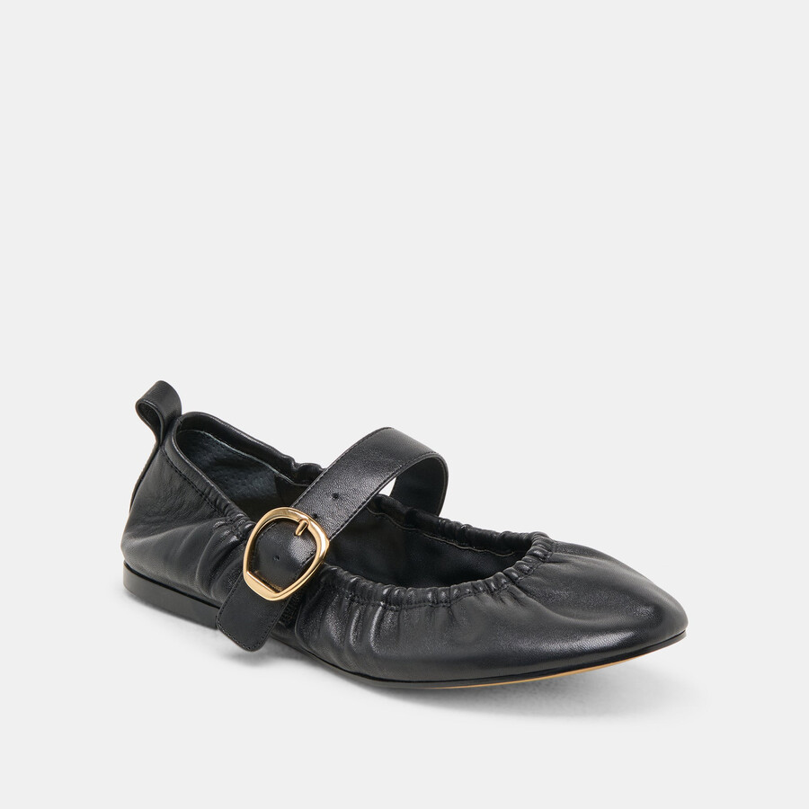 caely ballerinas aus schwarzem leder