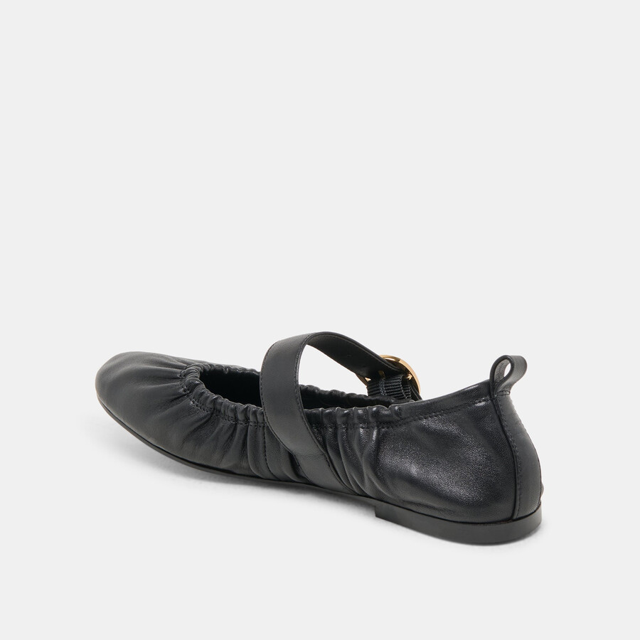 caely ballerinas aus schwarzem leder