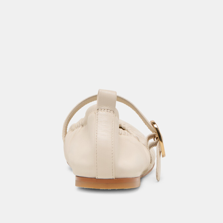 caely ballerinas aus elfenbeinfarbenem leder