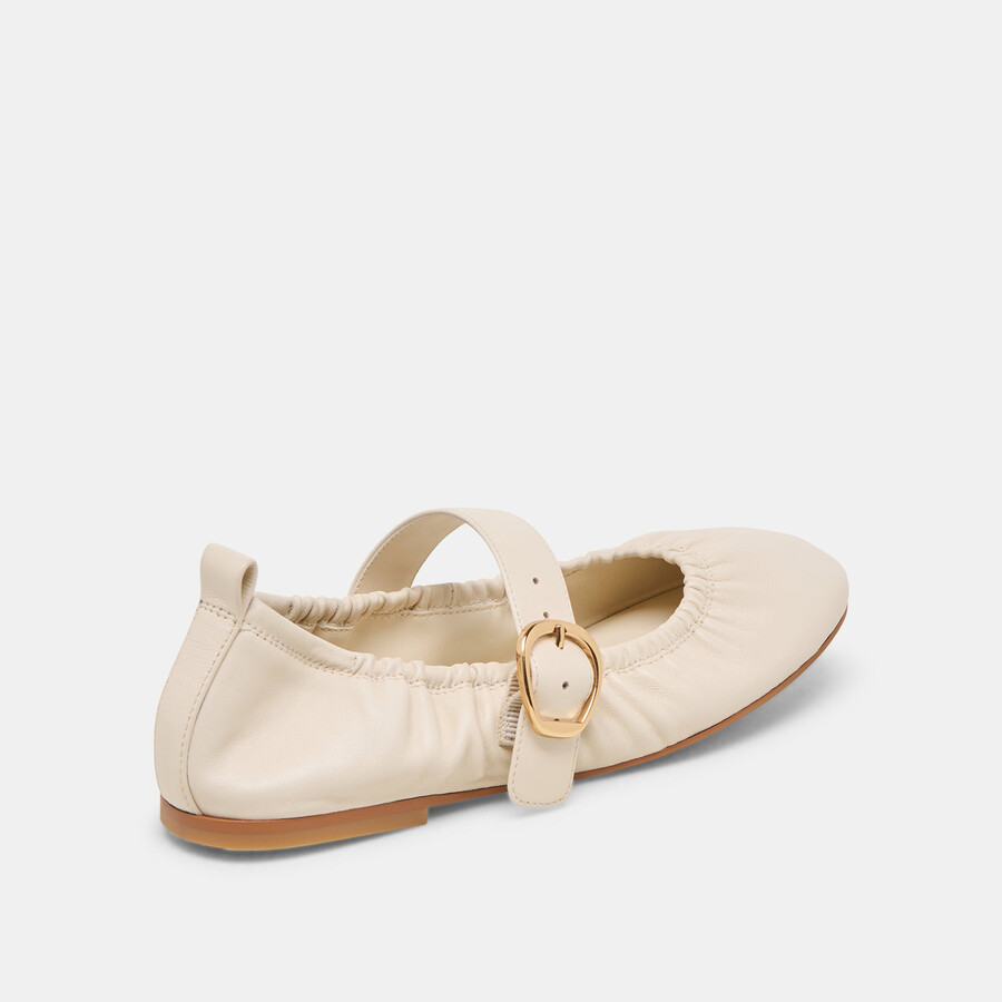 caely ballerinas aus elfenbeinfarbenem leder