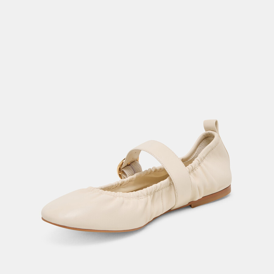 caely ballerinas aus elfenbeinfarbenem leder