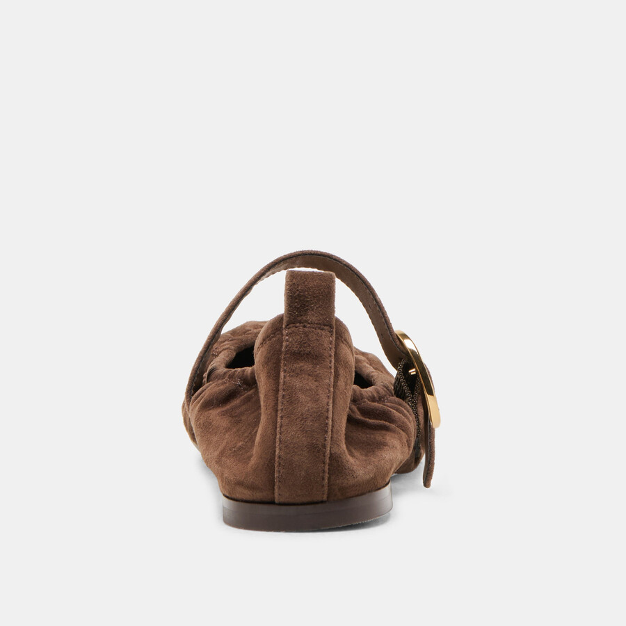 caely ballerinas aus dunkelbraunem wildleder