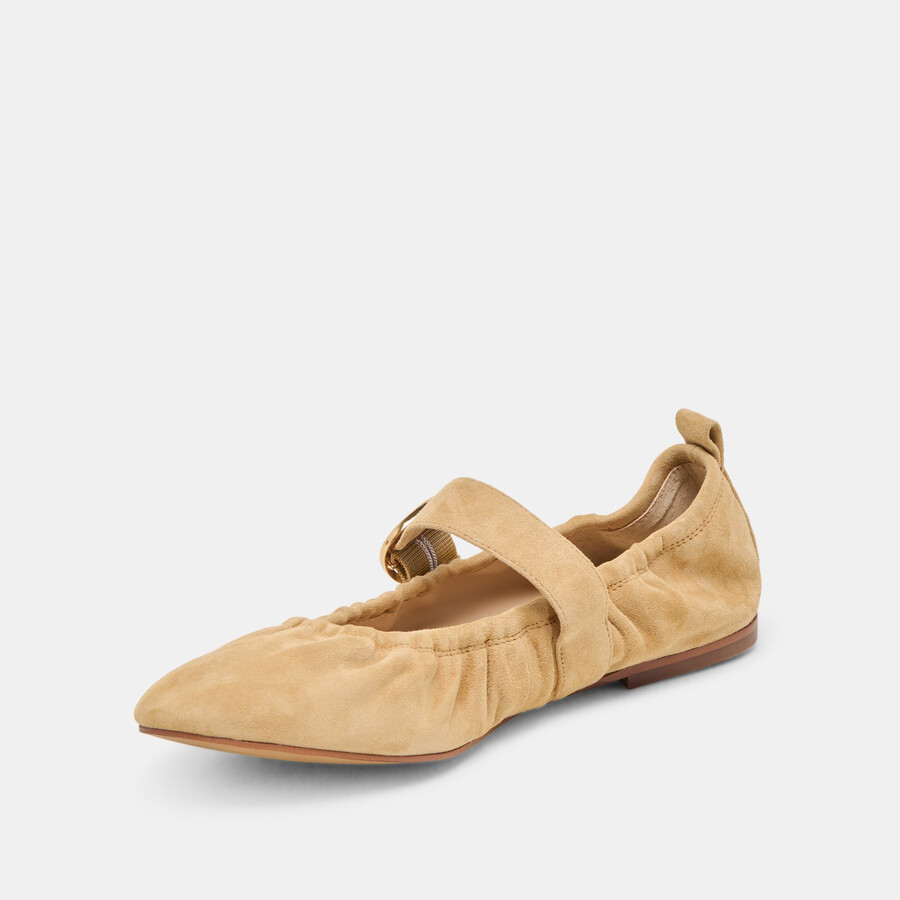 caely ballerinas aus honigfarbenem wildleder