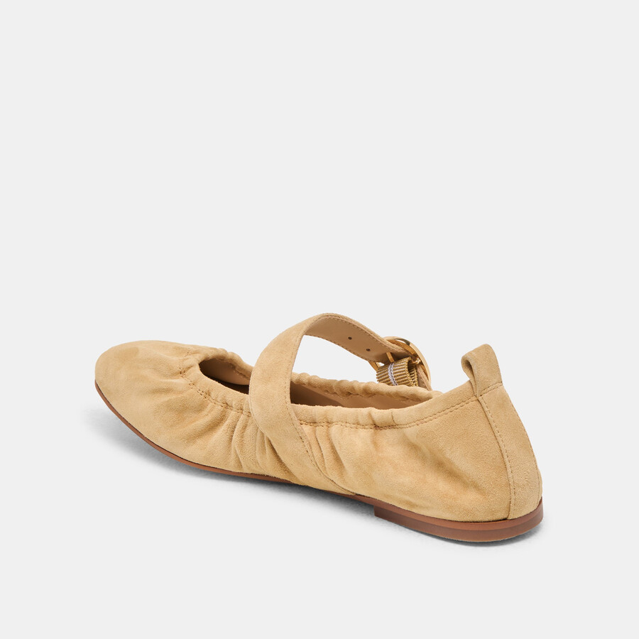 caely ballerinas aus honigfarbenem wildleder