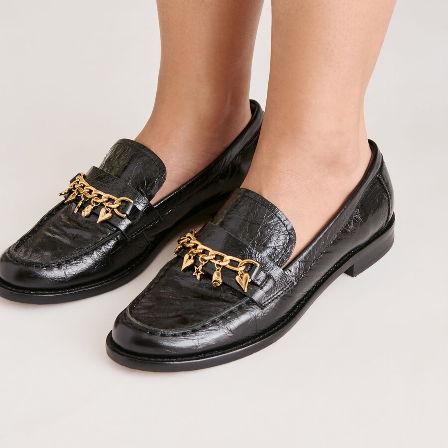 waylen loafers midnight crinkle lackleder