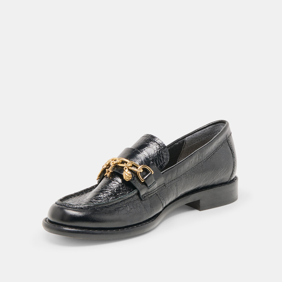 waylen loafers midnight crinkle lackleder