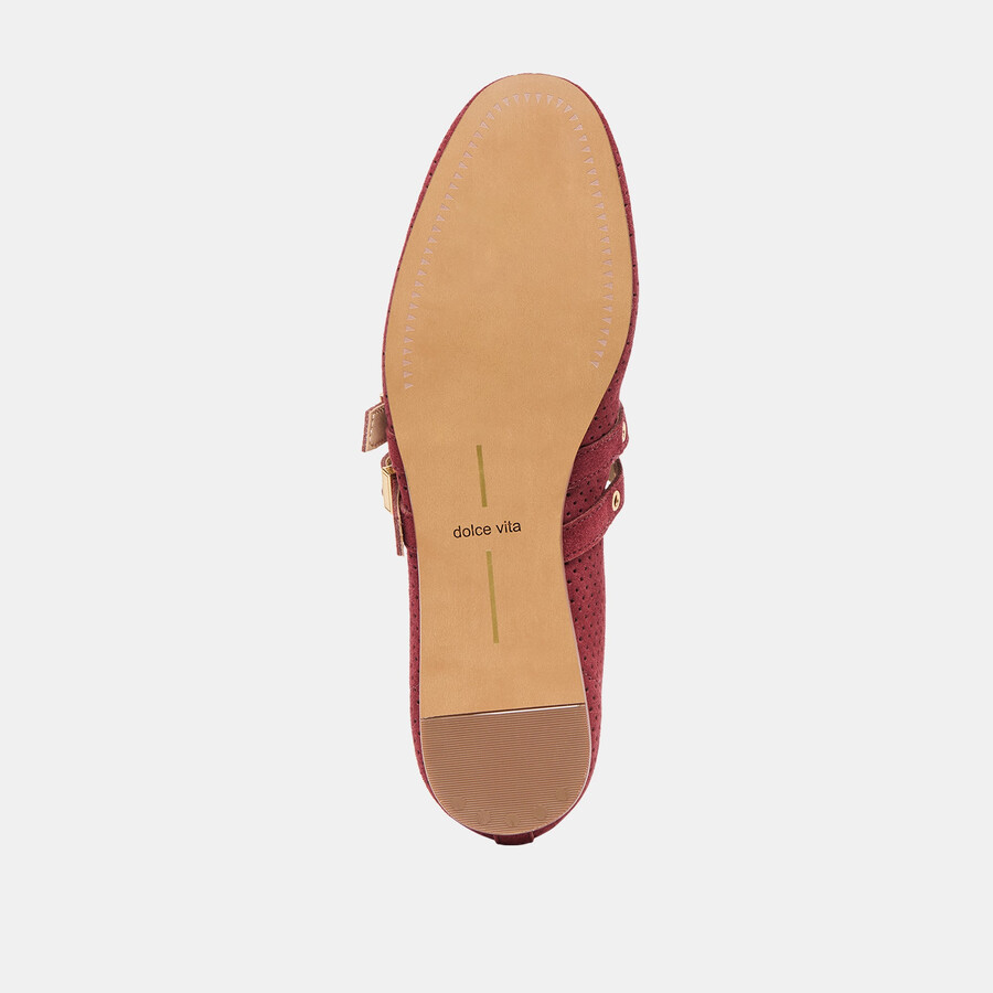 baylee ballerinas mit Ösen bordeauxrot perforiertes wildleder