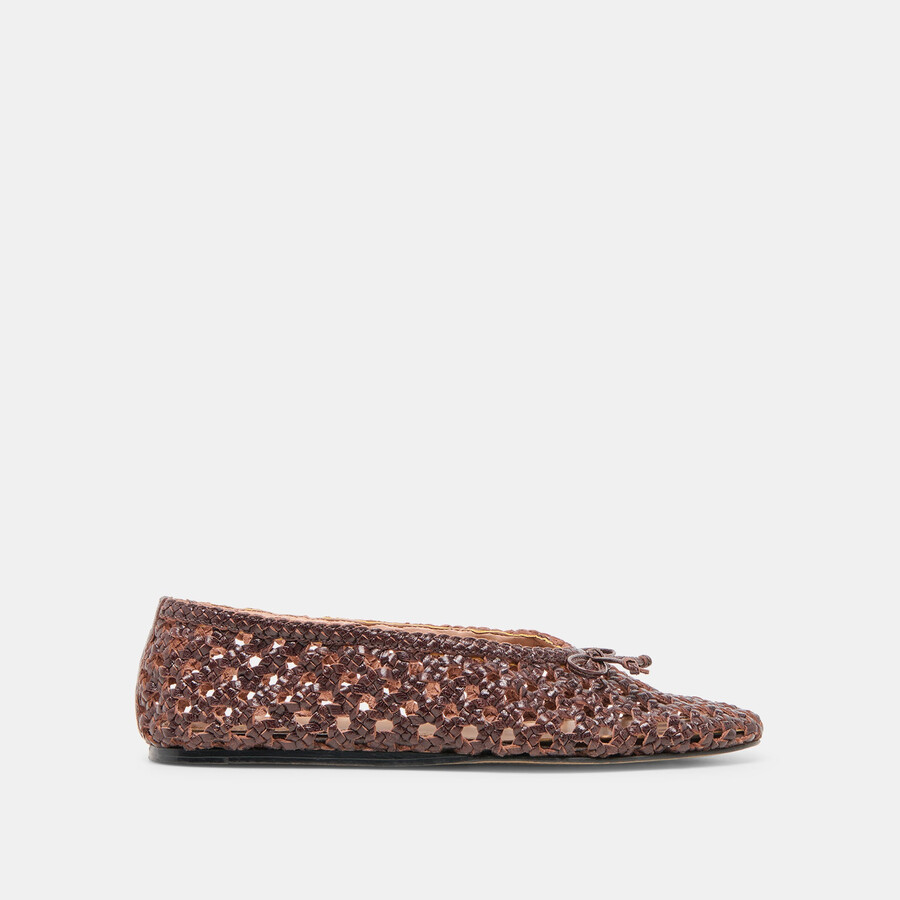 edda ballerinas braun gewebtes leder