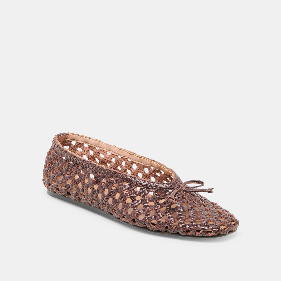 edda ballerinas braun gewebtes leder