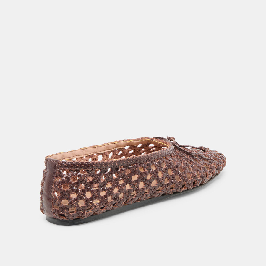 edda ballerinas braun gewebtes leder
