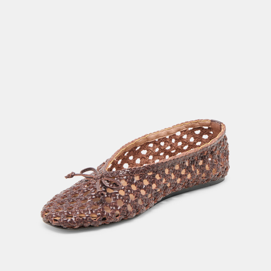 edda ballerinas braun gewebtes leder