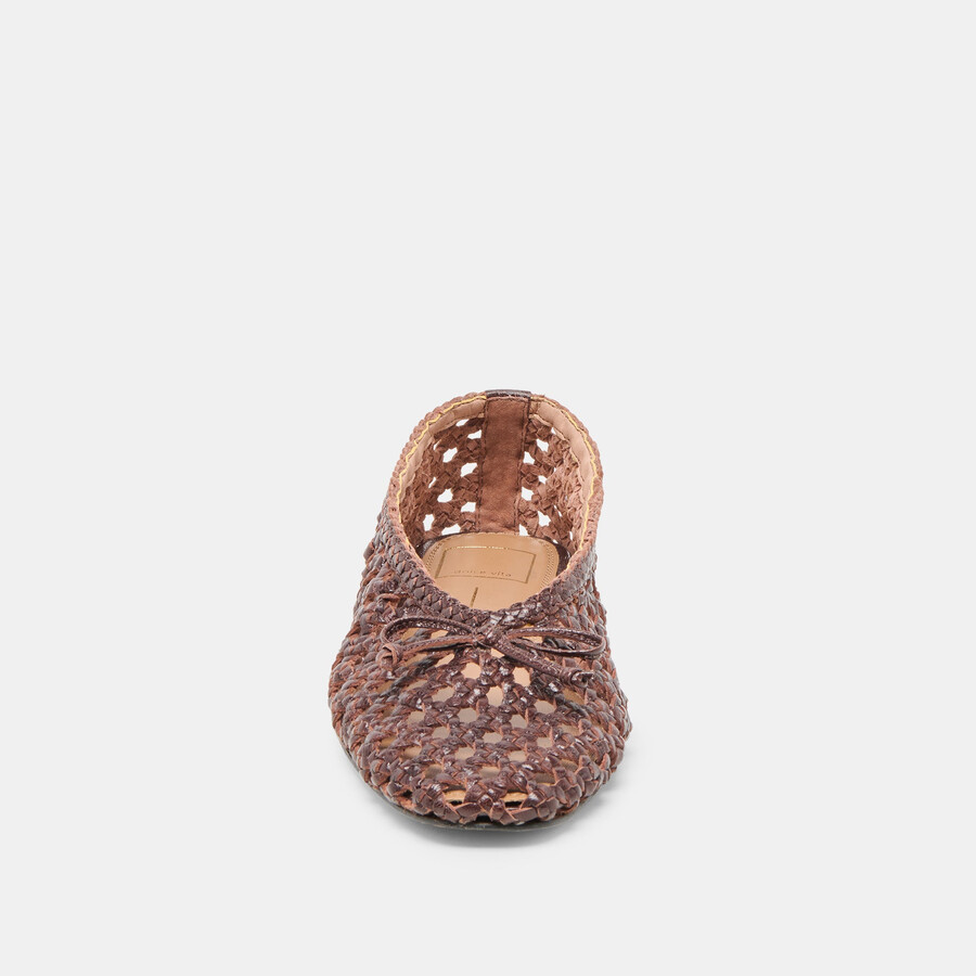 edda ballerinas braun gewebtes leder