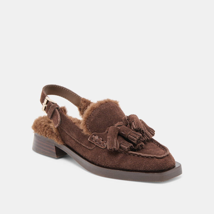 hamlit plüsch-loafer dunkelbraunes wildleder