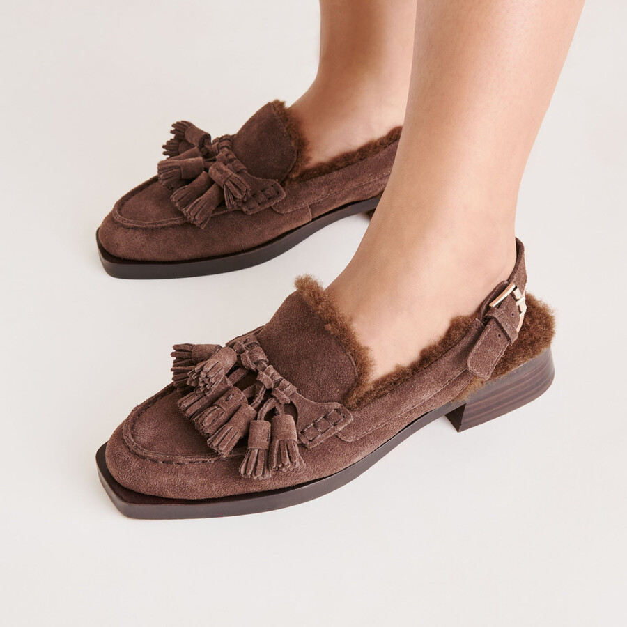 hamlit plüsch-loafer dunkelbraunes wildleder