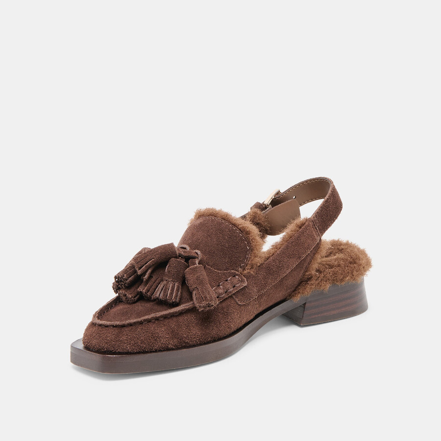 hamlit plüsch-loafer dunkelbraunes wildleder