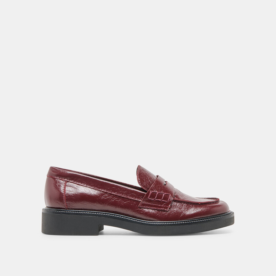 tiggy loafers oxblood crinkle lackleder