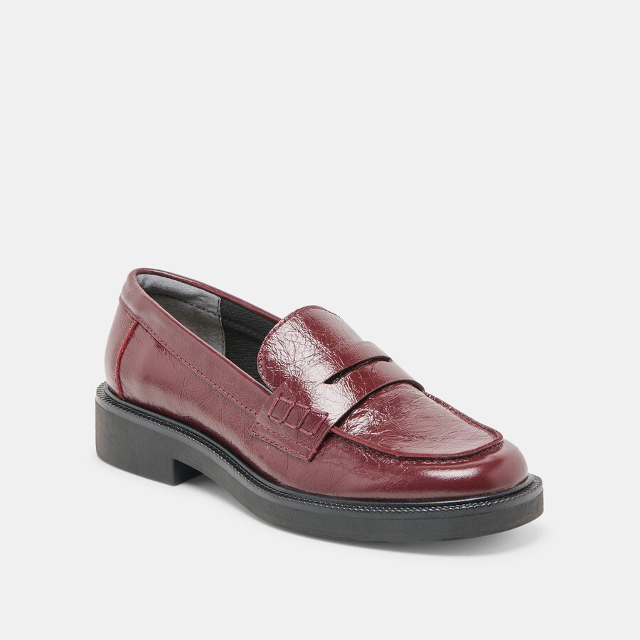 tiggy loafers oxblood crinkle lackleder