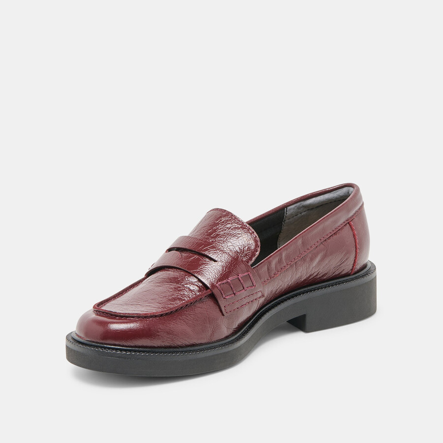 tiggy loafers oxblood crinkle lackleder