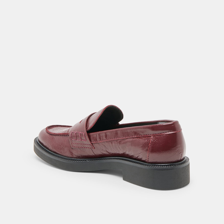 tiggy loafers oxblood crinkle lackleder