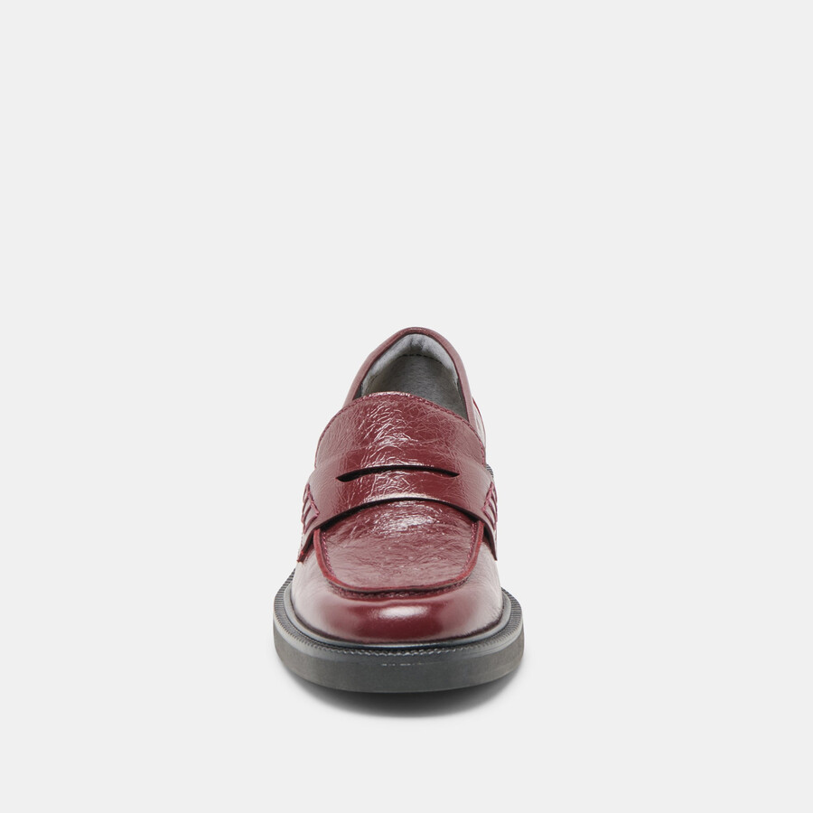 tiggy loafers oxblood crinkle lackleder
