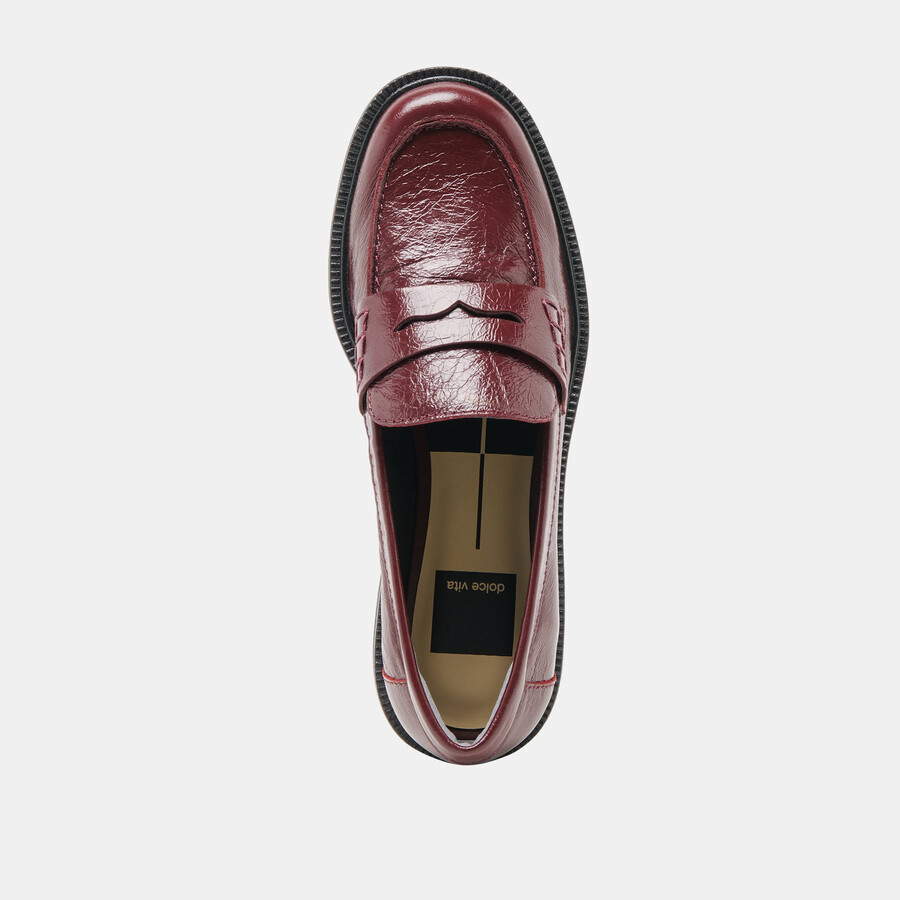 tiggy loafers oxblood crinkle lackleder