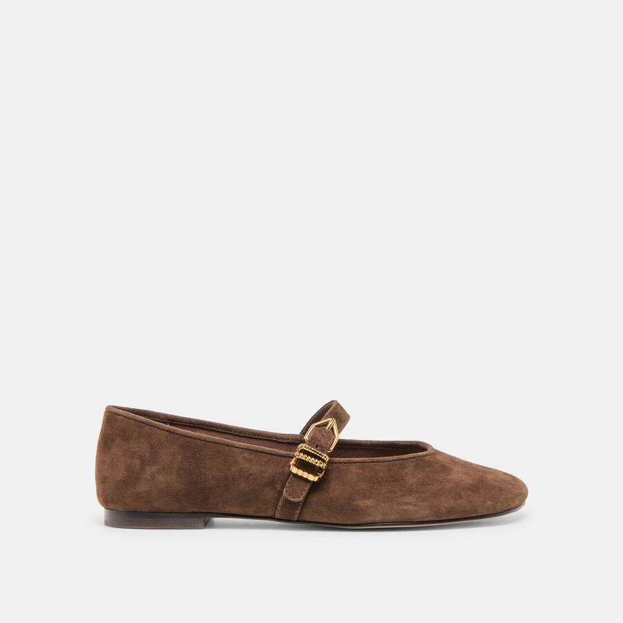 alizza ballerinas aus dunkelbraunem wildleder
