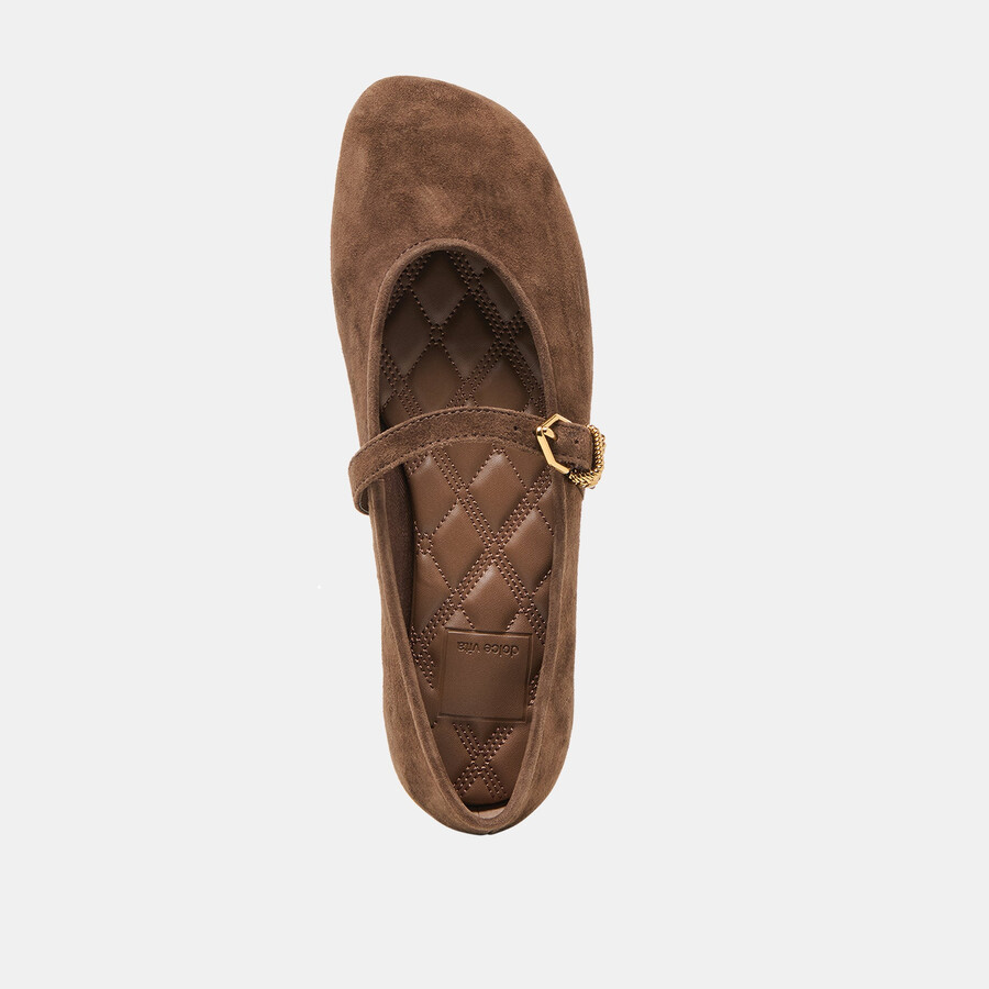 alizza ballerinas aus dunkelbraunem wildleder