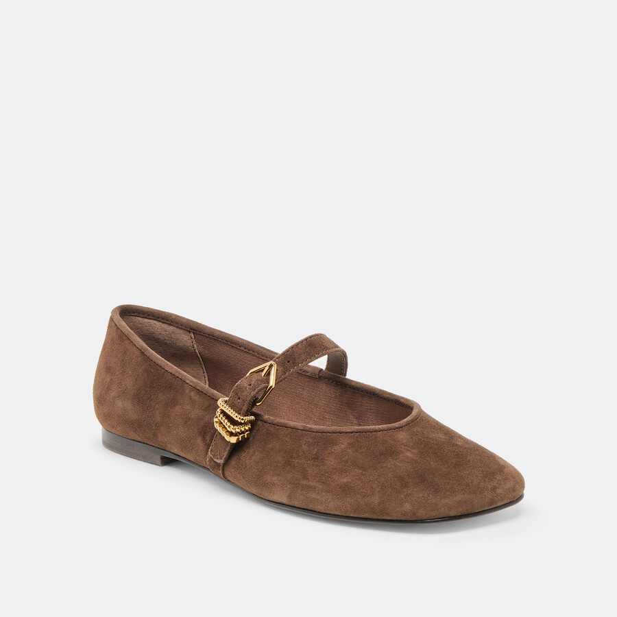 alizza ballerinas aus dunkelbraunem wildleder